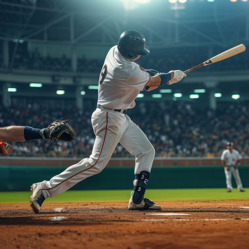 image of baseball player hitting a run